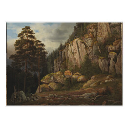 Plakat samoprzylepny Magnus von Wright Krajobraz z urwiskiem skalnym. Reprodukcja