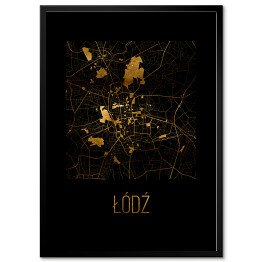Obraz klasyczny Czarno złota mapa - Łódź