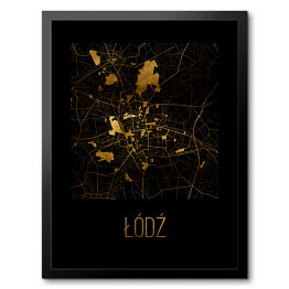 Czarno złota mapa - Łódź
