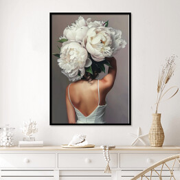 Plakat w ramie Obraz dziewczyna z kwiatami