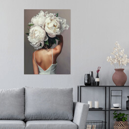 Plakat Obraz dziewczyna z kwiatami
