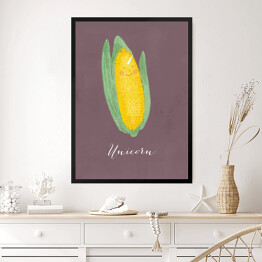 Obraz w ramie Warzywa - kukurydza - ilustracja