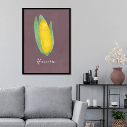 Plakat w ramie Warzywa - kukurydza - ilustracja