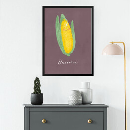 Obraz w ramie Warzywa - kukurydza - ilustracja