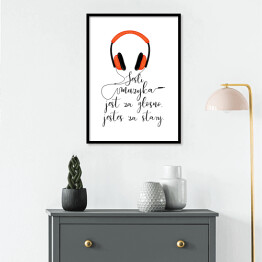 Plakat w ramie Typografia - "Jeśli muzyka jest za głośno jesteś za stary"