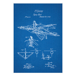 Plakat N. F. Quinby - patenty na rycinach blueprint