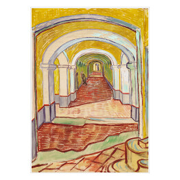 Plakat samoprzylepny Vincent van Gogh Corridor in the Asylum. Reprodukcja