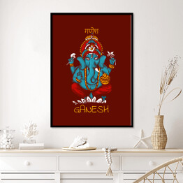 Plakat w ramie Ganesh - mitologia hinduska