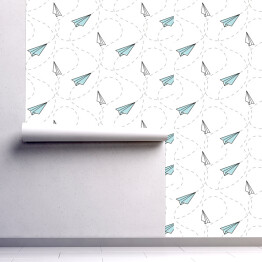 Tapeta winylowa zmywalna w rolce Samoloty z papieru origami
