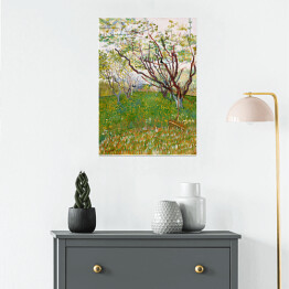 Plakat samoprzylepny Vincent van Gogh Kwitnący sad. Reprodukcja obrazu