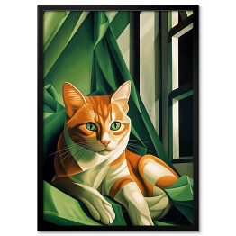 Obraz klasyczny Portret kota inspirowany sztuką - Tamara Łempicka 