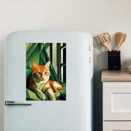Magnes dekoracyjny Portret kota inspirowany sztuką - Tamara Łempicka 