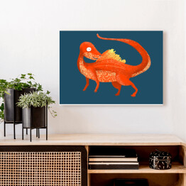 Obraz klasyczny Prehistoria - pomarańczowy dinozaur