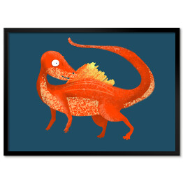 Obraz klasyczny Prehistoria - pomarańczowy dinozaur