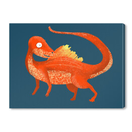 Obraz na płótnie Prehistoria - pomarańczowy dinozaur