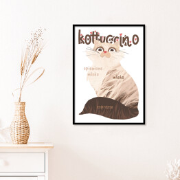 Plakat w ramie Kawa z kotem - kottuccino