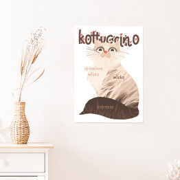 Plakat Kawa z kotem - kottuccino