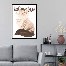 Plakat w ramie Kawa z kotem - kottuccino