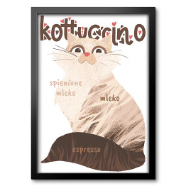 Obraz w ramie Kawa z kotem - kottuccino