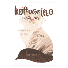 Plakat samoprzylepny Kawa z kotem - kottuccino