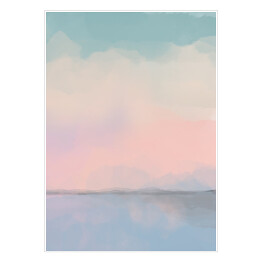 Plakat samoprzylepny Pastelowy pejzaż - horyzont