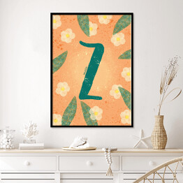 Plakat w ramie Roślinny alfabet - Z jak zawilec