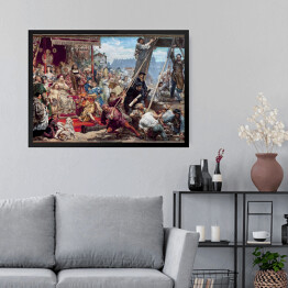 Obraz w ramie Jan Matejko Zawieszenie dzwonu Zygmunta Reprodukcja obrazu