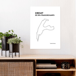 Plakat Circuit De Spa - Francorchamps - Tory wyścigowe Formuły 1 - białe tło