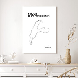 Obraz na płótnie Circuit De Spa - Francorchamps - Tory wyścigowe Formuły 1 - białe tło