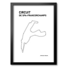Obraz w ramie Circuit De Spa - Francorchamps - Tory wyścigowe Formuły 1 - białe tło