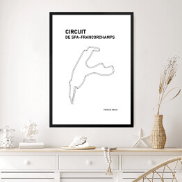Obraz w ramie Circuit De Spa - Francorchamps - Tory wyścigowe Formuły 1 - białe tło