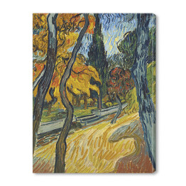 Obraz na płótnie Vincent van Gogh "Drzewa w ogrodzie szpitala Saint Paul" - reprodukcja