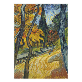 Plakat Vincent van Gogh "Drzewa w ogrodzie szpitala Saint Paul" - reprodukcja