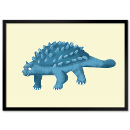 Plakat w ramie Prehistoria - niebieski dinozaur