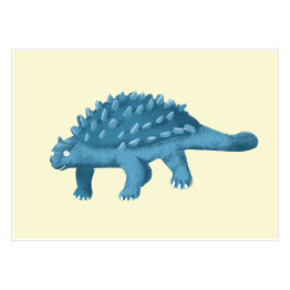 Plakat samoprzylepny Prehistoria - niebieski dinozaur