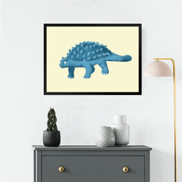 Obraz w ramie Prehistoria - niebieski dinozaur