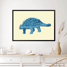 Obraz w ramie Prehistoria - niebieski dinozaur
