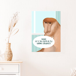 Plakat samoprzylepny Nosacz i lodówka - ilustracja z napisem