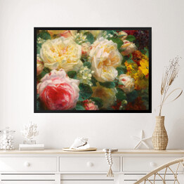 Obraz w ramie Wielobarwna rabata z różami