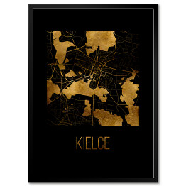 Obraz klasyczny Czarno złota mapa - Kielce