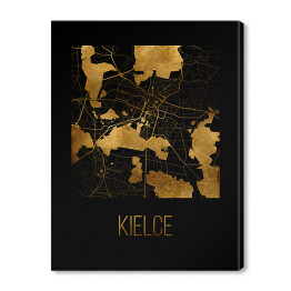 Obraz na płótnie Czarno złota mapa - Kielce