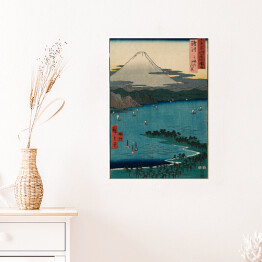Plakat samoprzylepny Utugawa Hiroshige Suruga Province Miho Pine Grove. Reprodukcja obrazu