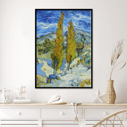 Plakat w ramie Vincent van Gogh "Topole w Saint-Rémy". Reprodukcja obrazu