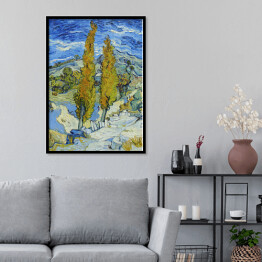 Plakat w ramie Vincent van Gogh "Topole w Saint-Rémy". Reprodukcja obrazu