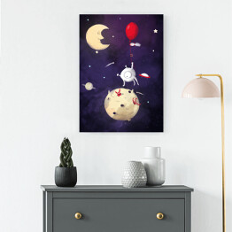 Obraz na płótnie Ilustracja - księżyc, kosmos 