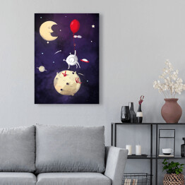Obraz na płótnie Ilustracja - księżyc, kosmos 