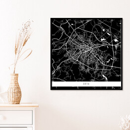 Plakat w ramie Mapa miast świata - Sofia - czarna