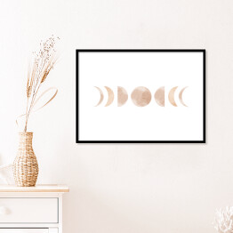 Plakat w ramie Beżowe fazy księżyca