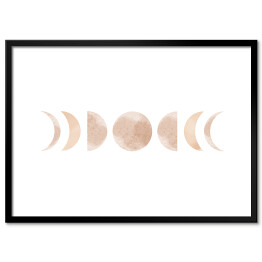 Plakat w ramie Beżowe fazy księżyca