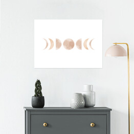 Plakat Beżowe fazy księżyca